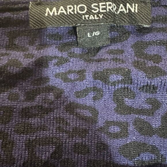 Mario Serrani Italy Women’s L Purple Black Animal Print Sweater Long Sleeve - Picture 3 of 6